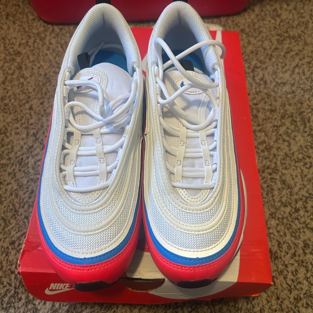 Nike White and Red Air Max Sneakers